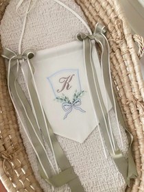 Resim Kişiye Özel İsimli Keten Banner / Kapı Süsü Çelenk - Bebek İsmi 