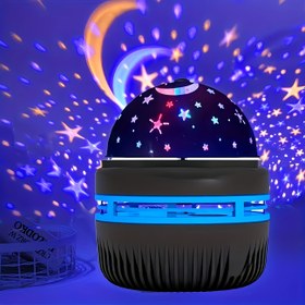 Resim USB ile Çalışan Dönen Sihirli Toplu Renkli Aurora, Yıldızlar ve Ay Efektleri Bulunan LED Gökyüzü Projektörü Işığı, Yatak Odası, Oturma Odası, Araba İçin Uygun - Büyüleyici Gece Atmosferi Yaratan Mükemmel Doğum Günü Hediyesi 