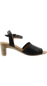 Resim Bueno Shoes Siyah Deri Kadın Topuklu Sandalet 