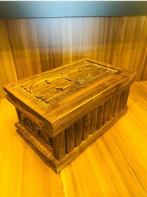 Resim Sandık Dekoratif Ahşap Ceviz Oyma Anahtarlı Bilmeceli Kutu 