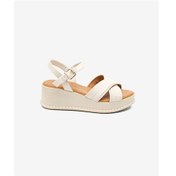 Resim Kadın Kirli Beyaz Hakiki Deri Topuklu Sandalet 5y2cs59263 Kirli Beyaz 