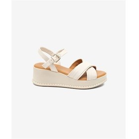 Resim Kadın Kirli Beyaz Hakiki Deri Topuklu Sandalet 5y2cs59263 Kirli Beyaz 