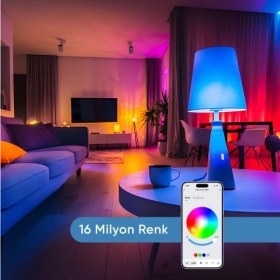 Resim Akıllı RGB LED Ampul Bluetooth 16M Renk, Ayarlanabilir Parlaklık 