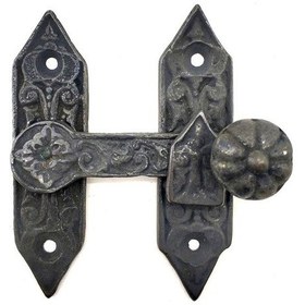 Resim Antika Tarz Dekoratif Pirinç Kapı, Pencere Mandalı - 86x72 Mm, Oksit 