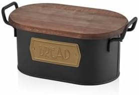 Resim The Mia Ekmek Saklama Kabı & Çay Şeker Kahve Kavanozu Küçük 3 Lü - Siyah Gold 