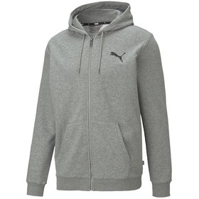 Resim Ess Small Logo Fz Hoodie Tr Medium Gray 001 