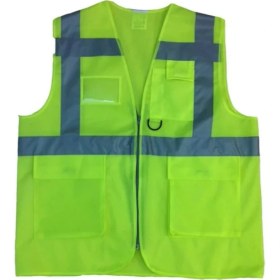 Resim Katar İkaz Yeleği Mühendis Tipli Cepli Sarı 