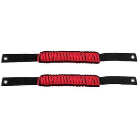 Resim Teltree Ford Bronco & Jeep Wrangler İçin Kırmızı 2 Adet Dokuma Kordon Tutamak, 350 Lb Dayanıklı, Acil Durum Güven Kordonu, Kolay Montajlı 