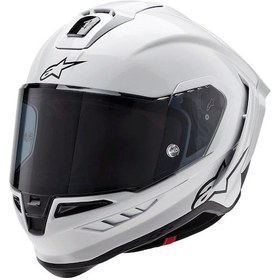Resim Alpinestars Supertech R10 Carbon Spor Motosiklet Kaskı Beyaz Siyahh 
