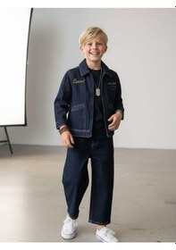 Resim Zekids Erkek Çocuk Geniş Paça Denim Pantolon-16640 Renkli 