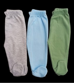Resim özdemirli bebe Bebek Patikli Alt Hava Alır Kumaş Düz Renk (3 Lü Paket Küf-gri- Su Yeşili) 