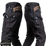 Resim Erkekler için çok fonksiyonlu taktiksel kargo pantolon, çok cepli outdoor kamp, balıkçılık, avcılık, bisiklet, dağcılık ve trekking terlikli şalvar 