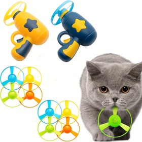 Resim 10 Adet Renkli Uçan Pervaneli Kedi Oyuncağı Seti, Kedi Oyunları Etkileşimli Kedi Oyuncakları Kedi Yavrusu Koşu Egzersizi İçin, Pilsiz 