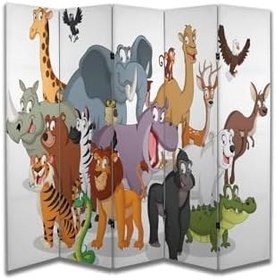 Resim Hayvan Temalı Özel Tasarım Paravan Room Divider PRV1034, 180 x 180 
