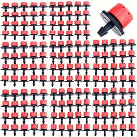 Resim 50-500 adet Ayarlanabilir Sulama Damlalıkları 1/4'' Emici Damlalık Mikro Damla Sulama Damlalıkları Sulama Sistemi için 