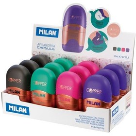 Resim Mılan 4717112 Capsule Copper Kalemtraş Silgi 12Li 