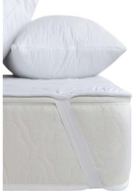 Resim Divanev Yastık Kılıflı Pamuk Alezi 160x200 Cm Çift Kişilik Alez Ve 2 Adet Alez Yastık Kılıfı Beyaz 