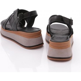 Resim Dgn 650-22229 Kadin Kalin Taban Sandalet Siyah 