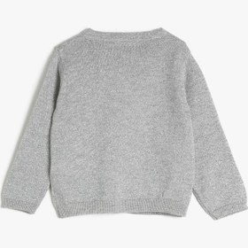 Resim Kız Bebek Uzun Kollu Basic Düğmeli Triko Hırka 