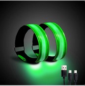 Resim Wezone Şarj Edilebilir Led Koşu Bilekliği - 2'li Paket, Gece Güvenliği İçin Yansıtıcı Bant Çok Renkli 