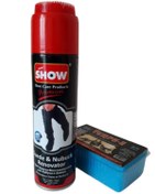 Resim SHOW Süet Nubuk Sprey 250 ml Siyah Ve Temizleme Süngeri 