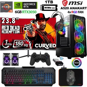 Resim Xaser Armor X120 Ryzen 5 5500 32GB Ram 1tb M.2 Nvme SSD RTX3050 24" 180Hz Masaüstü Oyuncu Bilgisayarı 