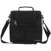 Resim Springsun A128 Çift Bölmeli Yalıtımlı Yemek Çantası - Sıcak Ve Soğuk Yiyecekler İçin Su Geçirmez Eva Beslenme Çantası Siyah 