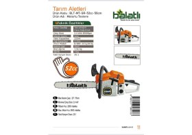 Resim Balatlı Benzinli Ağaç Kesme Motoru 55CM Pala Hızar 