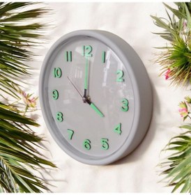 Resim Fosforlu 3d Kabartma Rakam Duvar Saati Beyaz 28 Cm Bombeli Cam Beyaz 