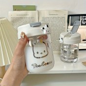 Resim Sanrio 1 Adet KT Cat - Pochacco Mini Oval Taşınabilir Plastik Su Şişesi Pipetli, Ev, Ofis ve Seyahat Kullanımı İçin Uygun, Çiftler için Hediye 