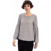 Resim Miss Lusi 8490985 Yumoş Kolu Geniş Volanlı İncili Bluz 