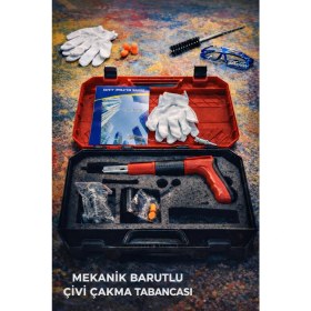 Resim Online Mekanik Barutlu Çivi Çakma Tabancası Seti 