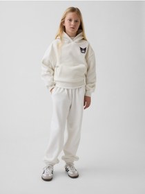 Resim GAP Kız Çocuk Beyaz VintageSoft Relaxed Jogger Eşofman Altı 