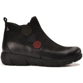 Resim Venüs 1953755 Siyah Fermuarlı Hakiki Deri Kadın Bot 001 