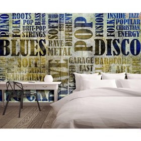 Resim Müzik Temalı Yazılı Duvar Kağıdı (361410001) 