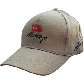Resim Türkiye Şapka Nakışlı Unisex Model Ayarlanabilir Koyu Bej Renk Koyu Bej 