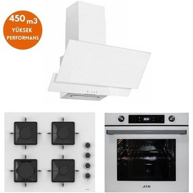 Resim Ferre Ve Afm Tech SS206 + FM7701 + FM3301 Gain 8 Prog. Turbolu Beyaz Dijital Ankastre Set 