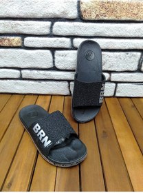 Resim Rubi Unisex Siyah Kaymaz Taban Terlik Deniz Plaj Havuz Banyo Yumuşak Silikon Terlik 