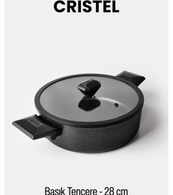 Resim Gigilli Cristel 28 Cm Basık Tencere Siyah Siyah 