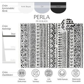 Resim Cool Halı Perla Pr 03 Siyah Çift Taraflı Pamuklu Banyo Balkon Mutfak Kilimi 