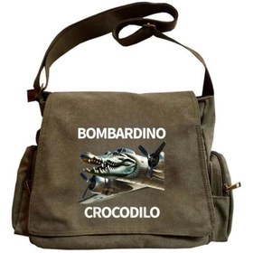 Resim Violon Bombardino Crocodilo Baskılı Unisex Postacı Çantası 