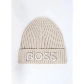 Resim Boss Bej Kadın Yazı Baskılı Bere 000000000050497815 