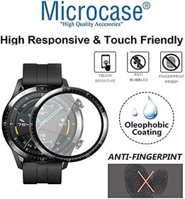 Resim Microcase Huawei Watch GT2 46mm Tam Kaplayan Kavisli Ekran Koruyucu 3D Pet Film - Siyah 