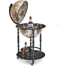Resim Zoffoli Vulcano Vintage Haritalı Dünya Bar 42CM Çap 