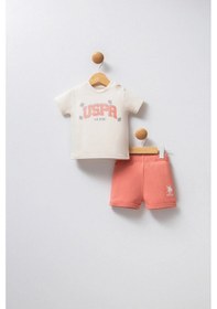 Resim U.S. Polo Assn. U.s.polo Assn. Kız Bebek 2li Takım - Ekru Ekru 