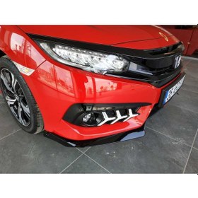 Resim Honda Cıvıc Fc5 2016-2021 Çıkıntılı Ön Flap Pıano Black 