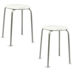 Resim Prima Nova Banyo Mutfak Tabure Beyaz 2'Li 