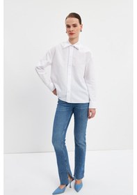 Resim Stella Pulvis Beyaz Çift Yaka Detaylı Oxford Gömlek Beyaz 