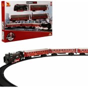 Resim Işıklı Tren Seti Express Lokomotif Raylı 18 Parça 