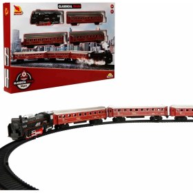 Resim Işıklı Tren Seti Express Lokomotif Raylı 18 Parça 